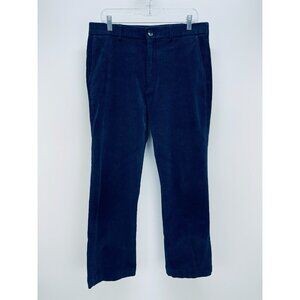 Roundtree Yorke Corduroy Pants Size 34x30 Men’s Navy Blue Flats Front